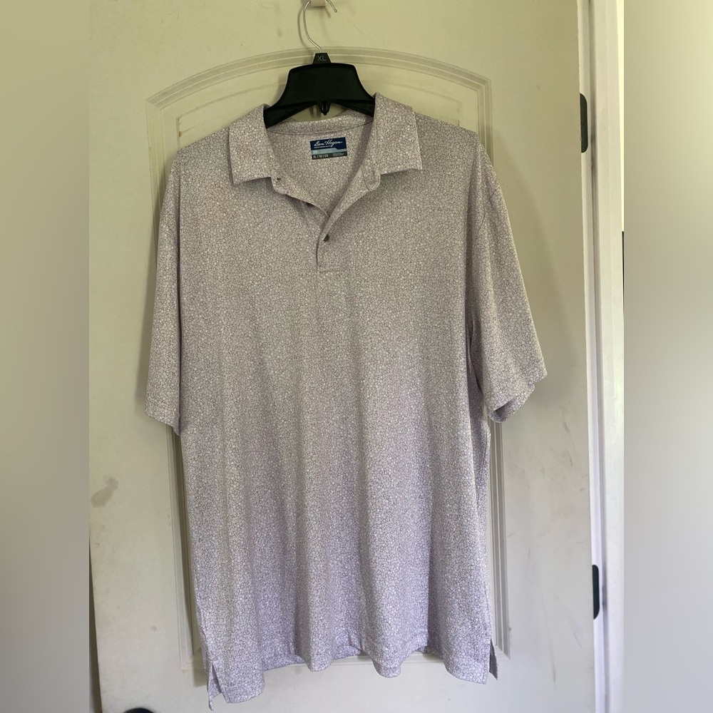Hogan Ben Hogan Performance Polo Golf Shirt Khaki and White. XL